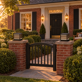 Waterproof Outdoor Pillar Light with Solar LED (Solar) – installed outdoors