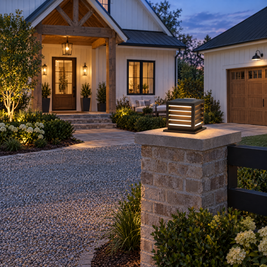 Waterproof Outdoor Pillar Light with Solar LED (Solar) – installed outdoors