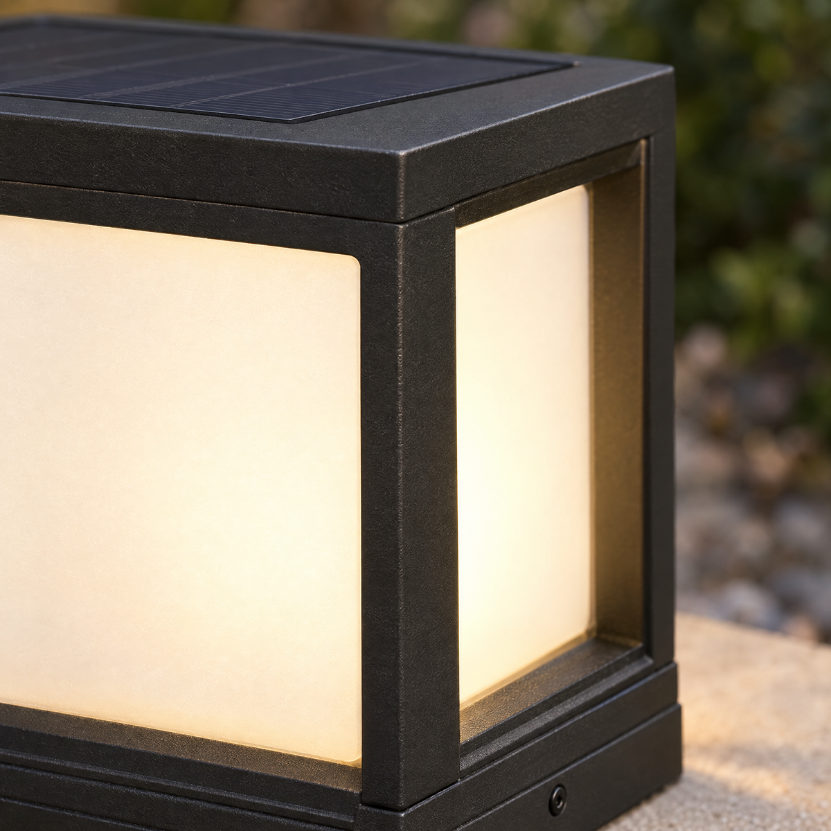 Solar Garden Pedestal Light, 3-Color LED (Solar) – close-up detail