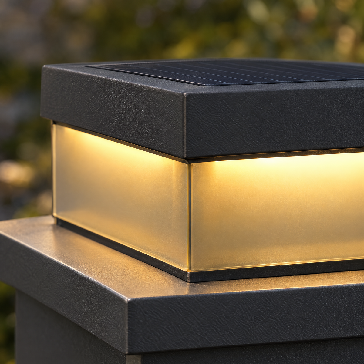 Square Solar Deck Light, Stainless Steel IP65 (Solar) – close-up detail