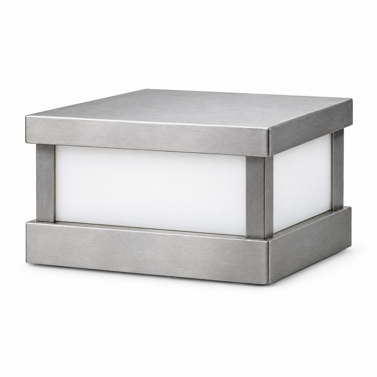 Black Square Pillar Light, Solar or Hardwired (Hardwired) – product photo on white
