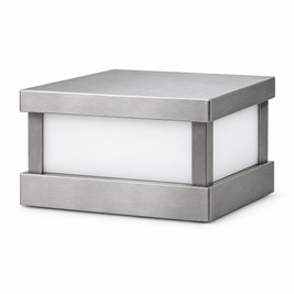 Black Square Pillar Light, Solar or Hardwired (Hardwired) – product photo on white