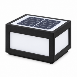 Black Square Pillar Light, Solar or Hardwired (Solar) – product photo on white