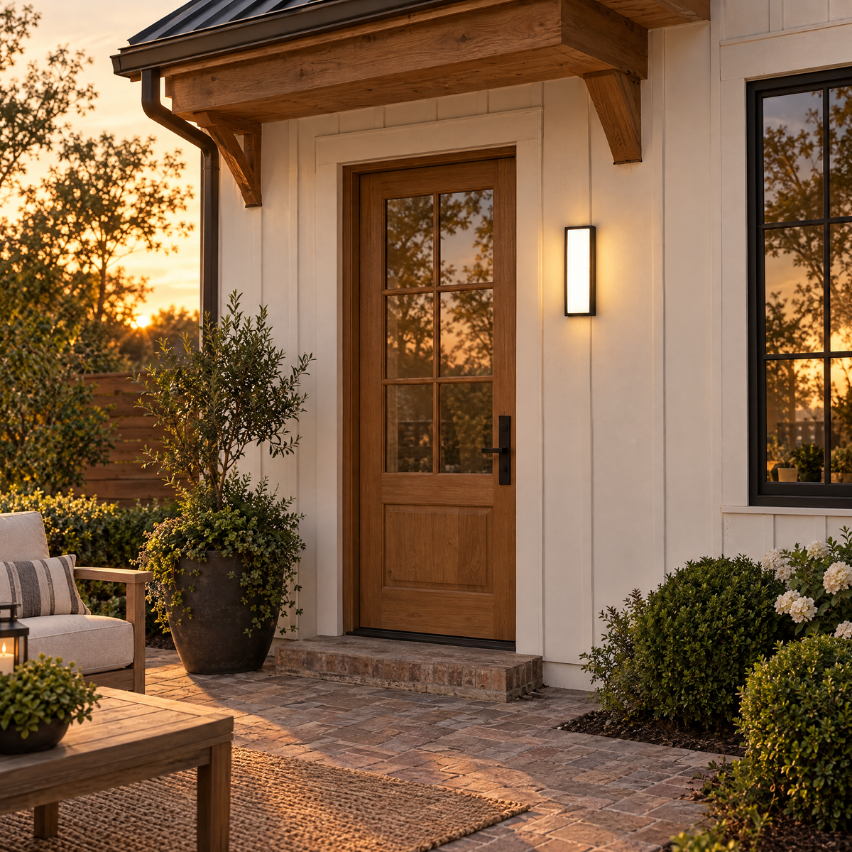 Motion Sensor Outdoor Wall Light, IP65 LED (No Motion Sensor) – installed outdoors