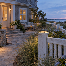 Modern Square Fence Post Light, IP65 LED (Hardwired) – installed outdoors