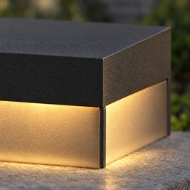 Modern Square Fence Post Light, IP65 LED (Hardwired) – close-up detail