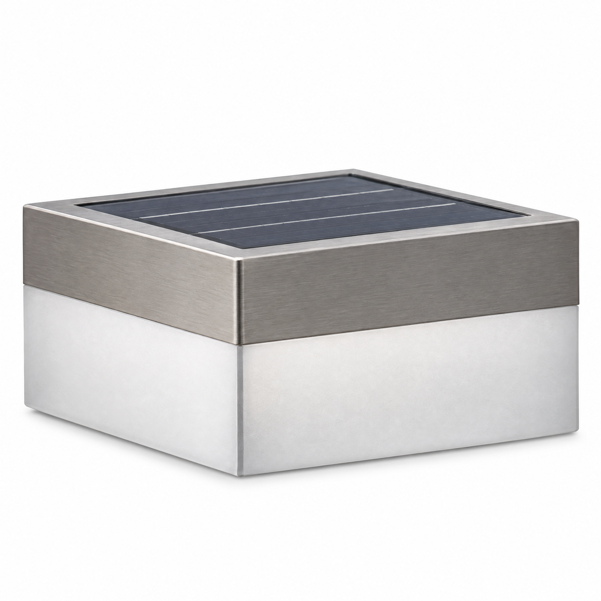 Modern Square Fence Post Light, IP65 LED (Solar) – product photo on white
