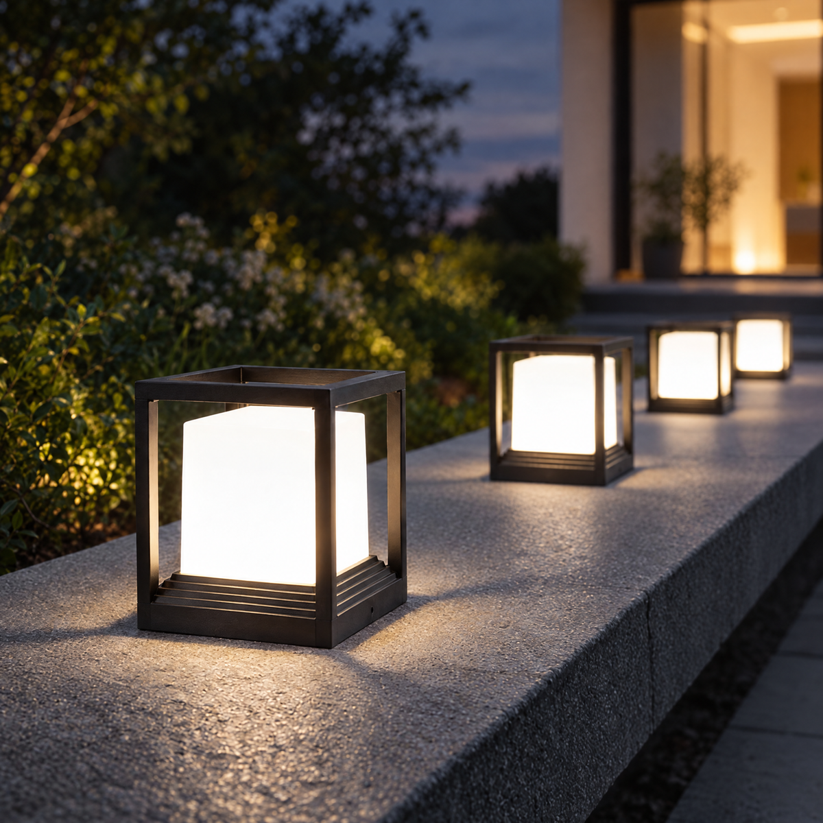 Solar Garden Pedestal Light, 3-Color LED