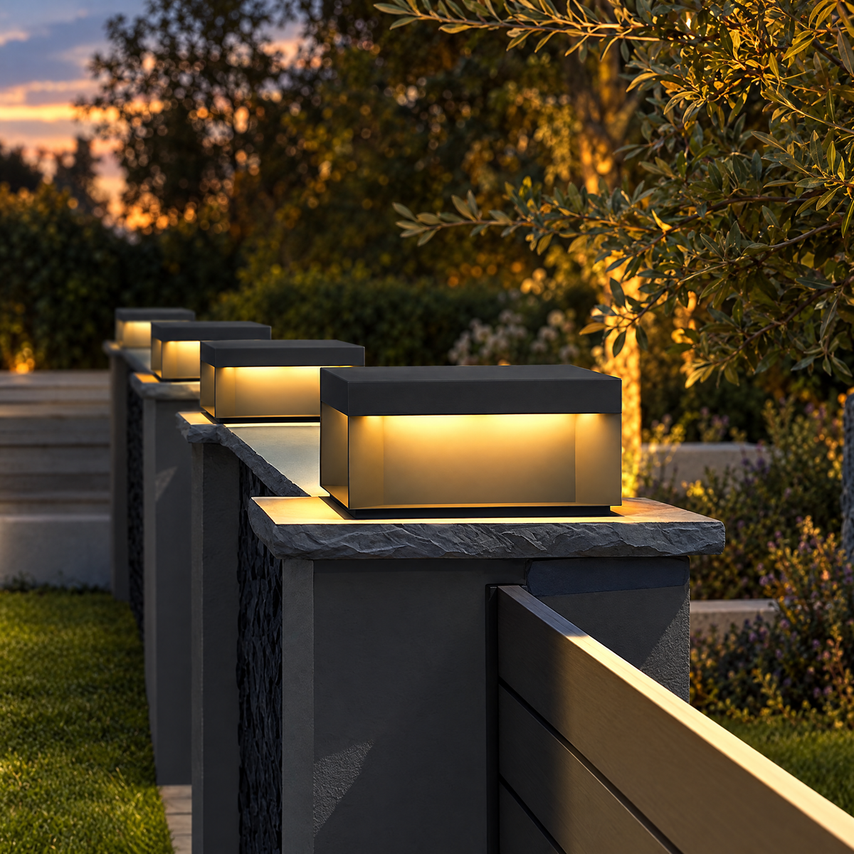 Square Solar Deck Light, Stainless Steel IP65