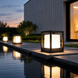 Solar Garden Pedestal Light, 3-Color LED