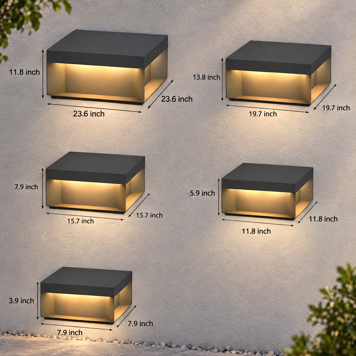 Square Solar Deck Light, Stainless Steel IP65