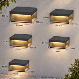 Square Solar Deck Light, Stainless Steel IP65