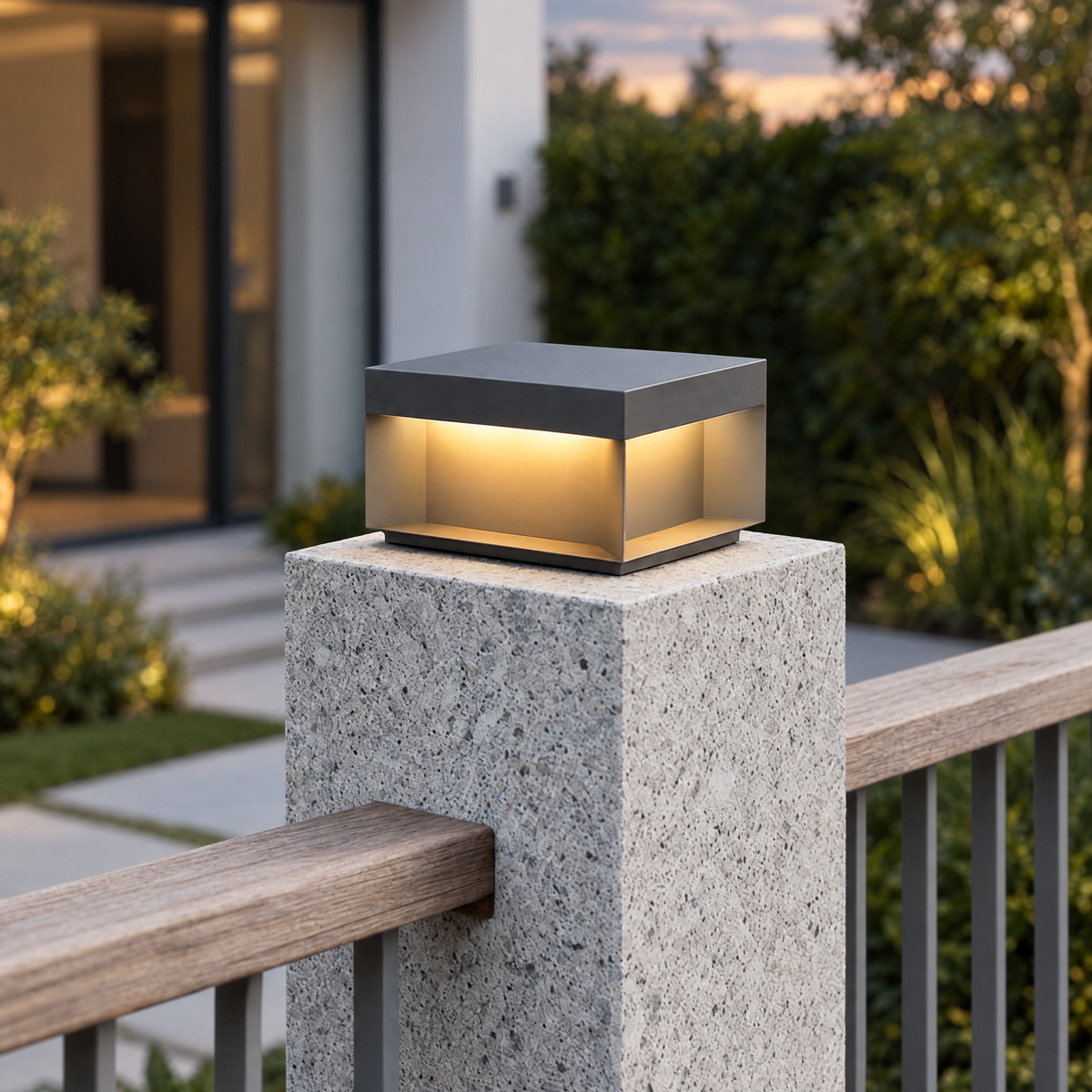 Square Solar Deck Light, Stainless Steel IP65