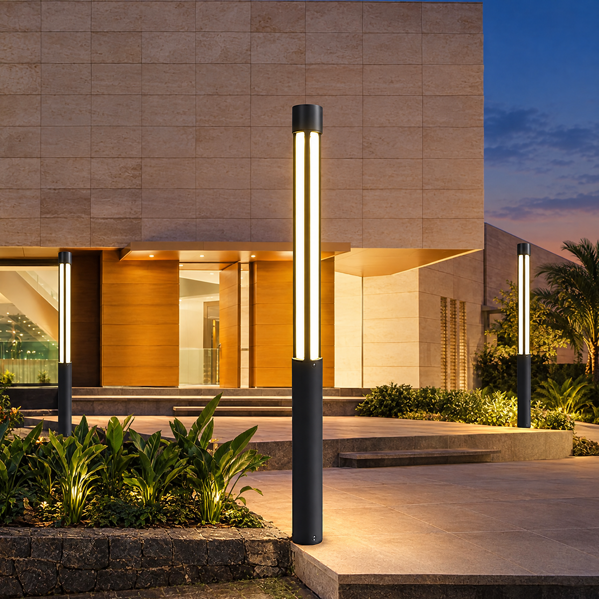 Modern LED Bollard Light, IP65 Path Lighting