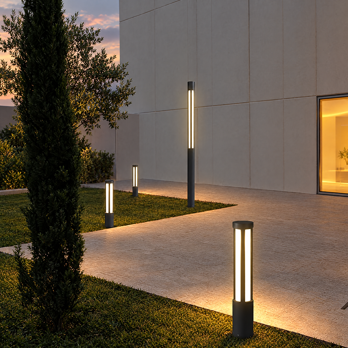 Modern LED Bollard Light, IP65 Path Lighting