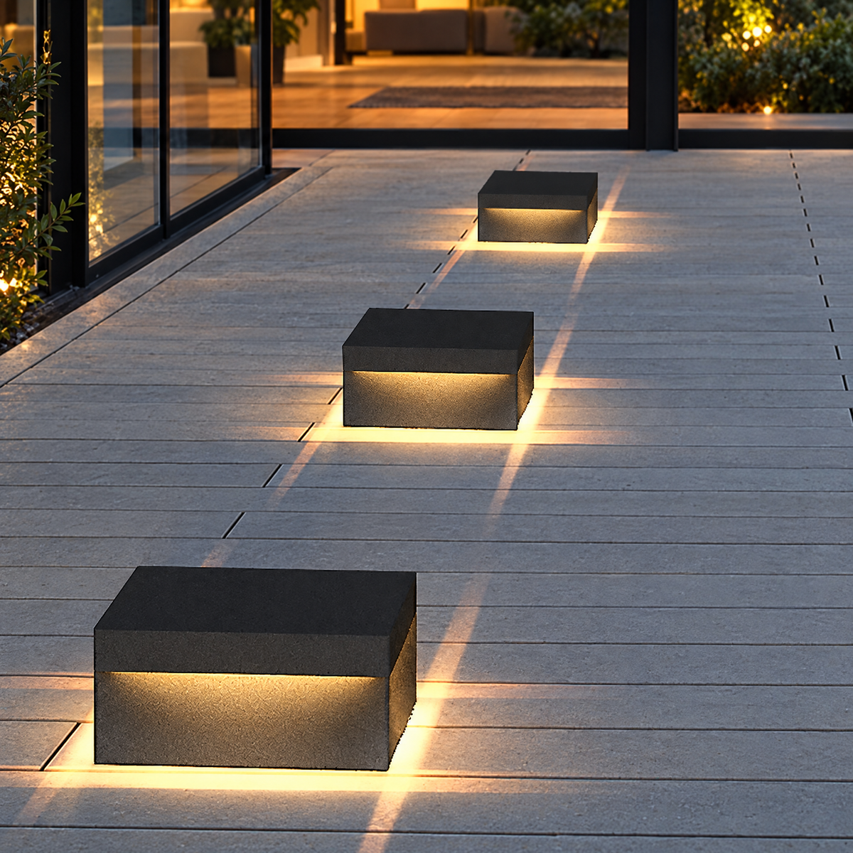 Modern Square Fence Post Light, IP65 LED
