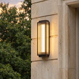 Reeded Glass Outdoor Wall Sconce, Modern LED