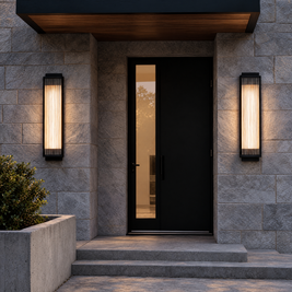 Reeded Glass Outdoor Wall Sconce, Modern LED