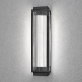 Reeded Glass Outdoor Wall Sconce, Modern LED