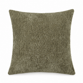 Dark sage jacquard 18x18 pillow cover on a white background