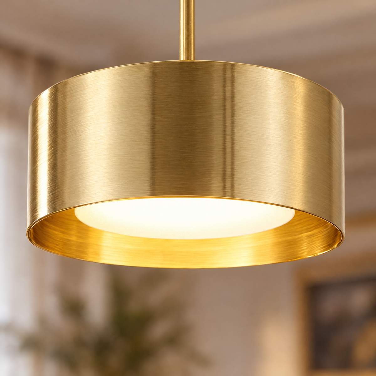 Modern Mini Round Pendant Light - Gold close-up detail