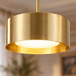 Modern Mini Round Pendant Light - Gold close-up detail