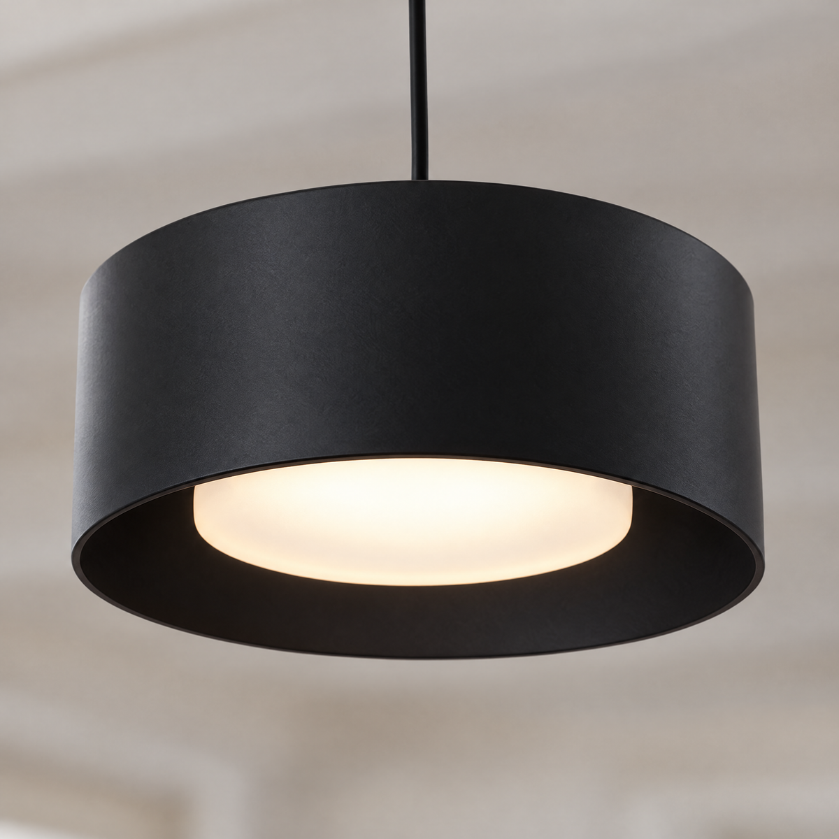 Modern Mini Round Pendant Light - Black close-up detail