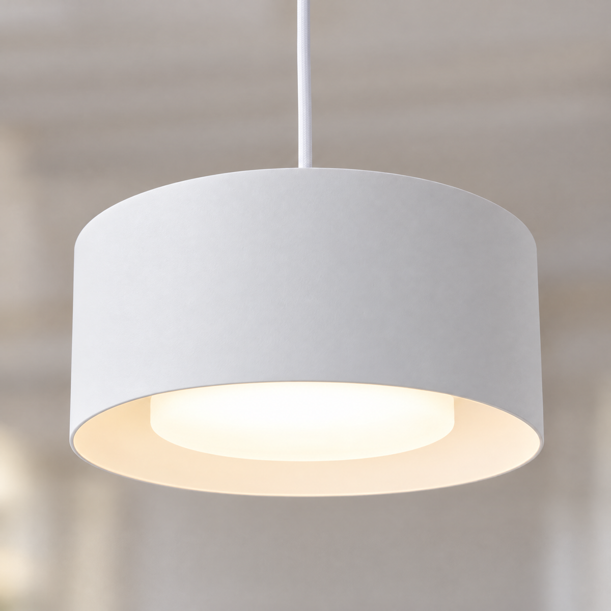 Modern Mini Round Pendant Light - White close-up detail
