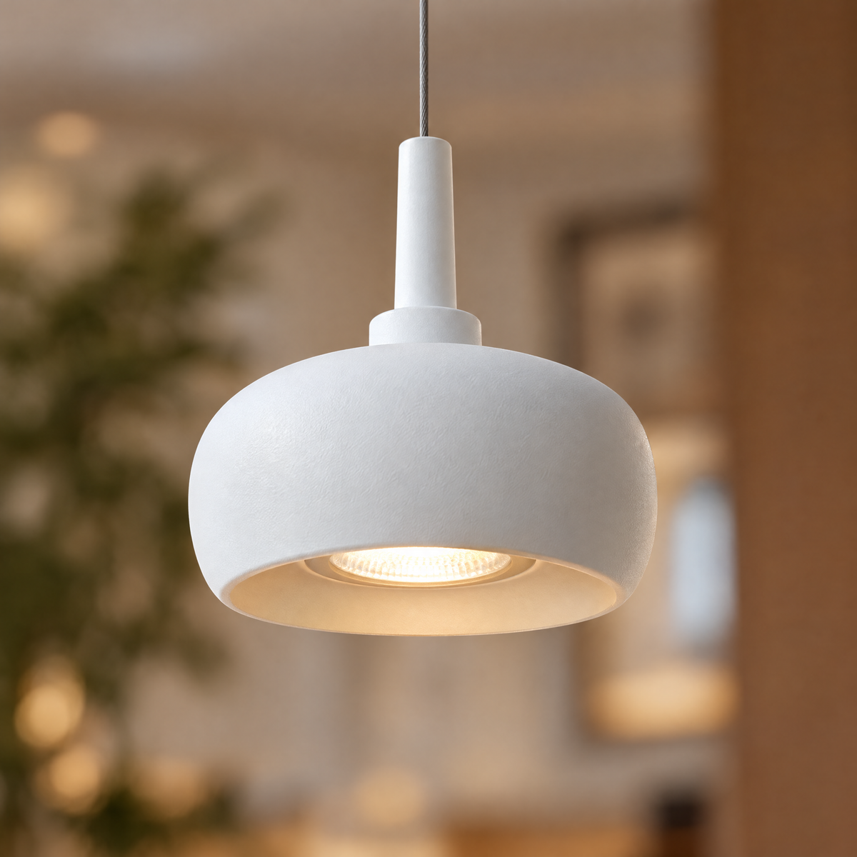 4 in. COB Spotlight Pendant Light, 7W - Stretchable / White close-up detail