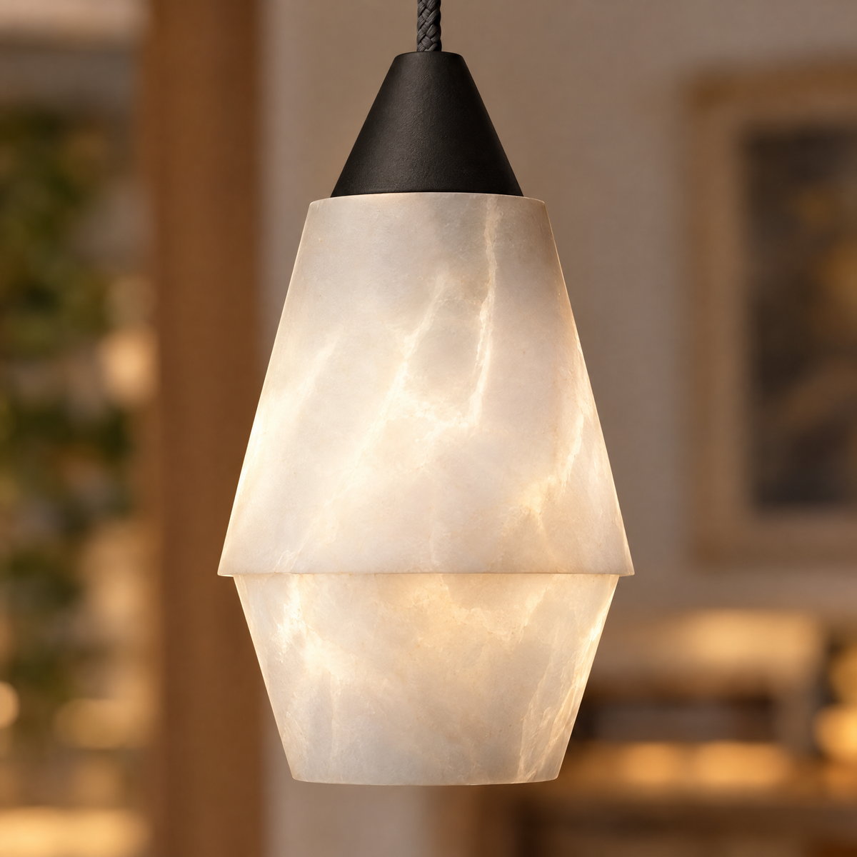 7.87 in. Alabaster Pendant Light - A close-up detail