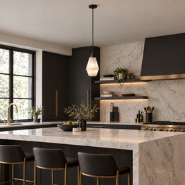 7.87 in. Alabaster Pendant Light - A in a kitchen