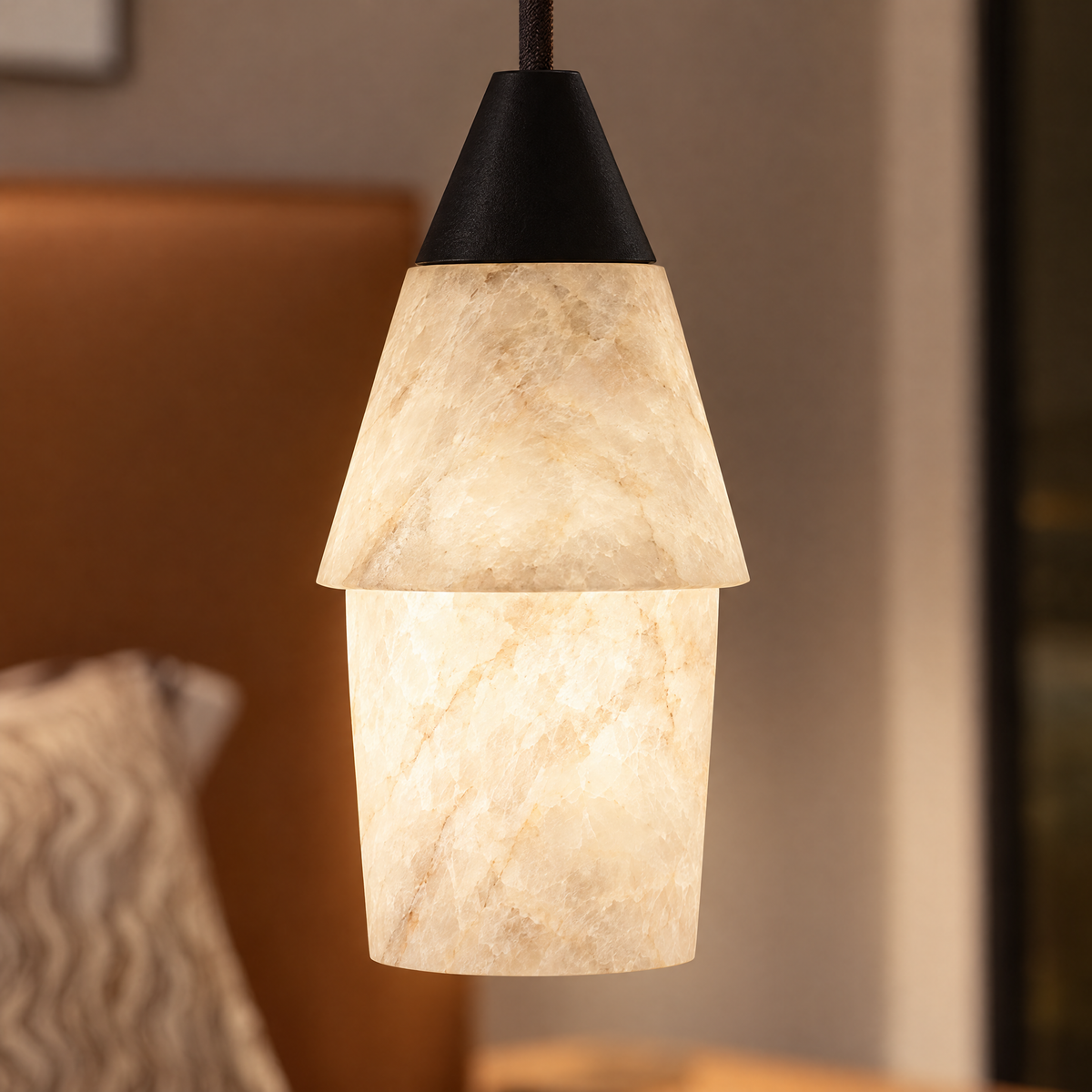 7.87 in. Alabaster Pendant Light - B close-up detail