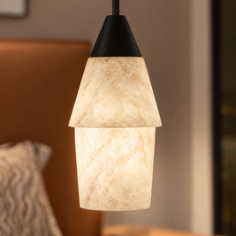 7.87 in. Alabaster Pendant Light - B close-up detail