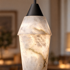 7.87 in. Alabaster Pendant Light - C close-up detail
