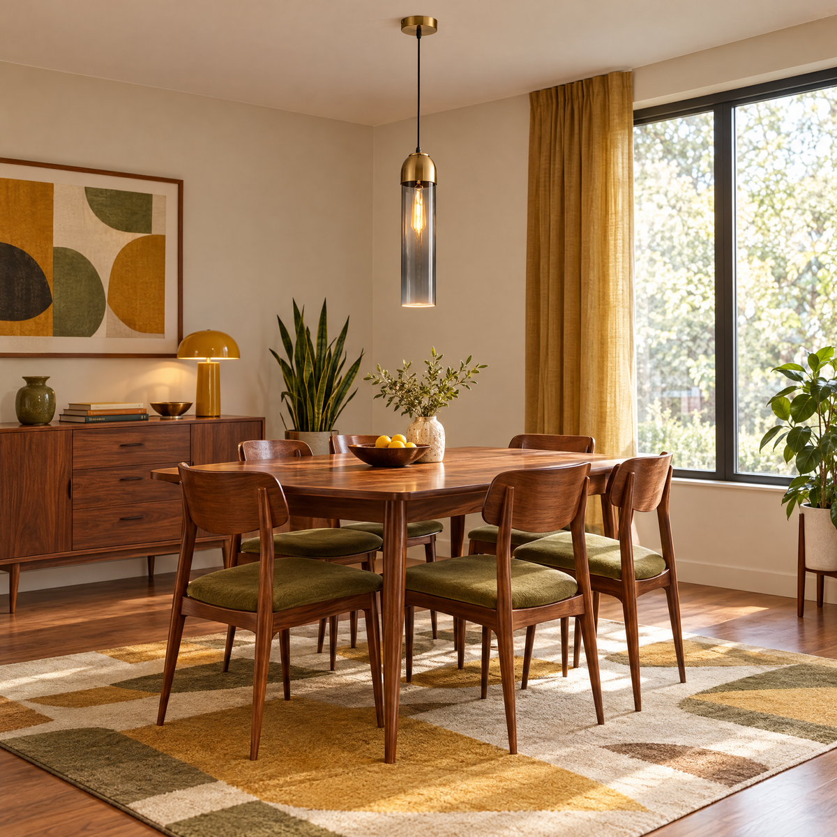 Long Tube Glass Bottle Pendant Light - Smoke Gray in a dining room