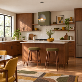Traditional Glass & Metal Pendant Light - Gray in a kitchen