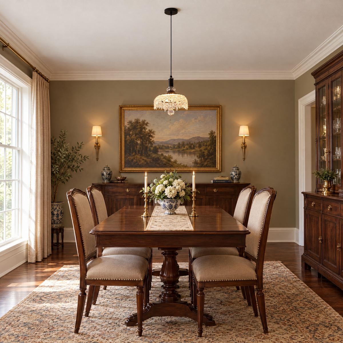 Acrylic Bowl Pendant Light, Dimmable Black in a dining room