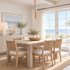 White Metal Pendant Light in 4 Colors - Lotus root pink in a dining room