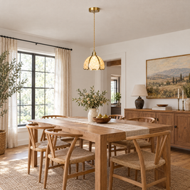 Small Crystal Dome Pendant Light, Dimmable - Model C in a dining room