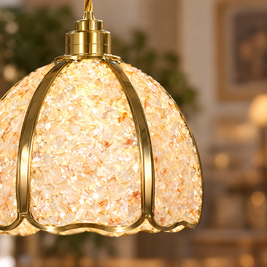 Small Crystal Dome Pendant Light, Dimmable - Model C close-up detail