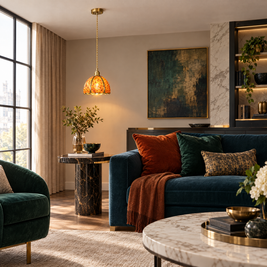 Small Crystal Dome Pendant Light, Dimmable - Model E in a living room