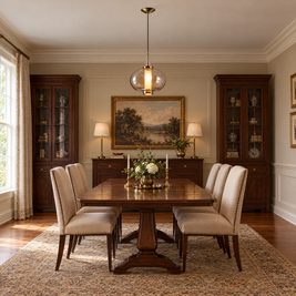 Amber Glass Pendant Light, Post-Modern - 15.7''x19.7'' in a dining room