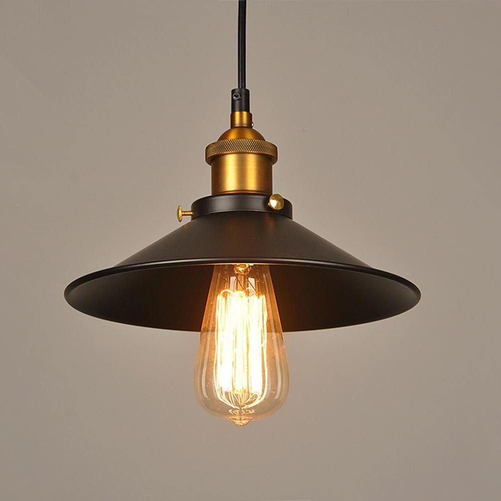 Adjustable Cone Pendant Light, Black or Gold