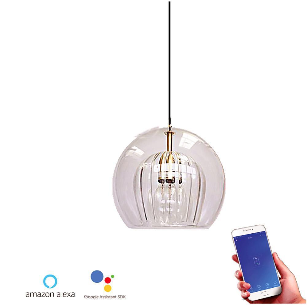 Copper & Glass Globe Pendant Light