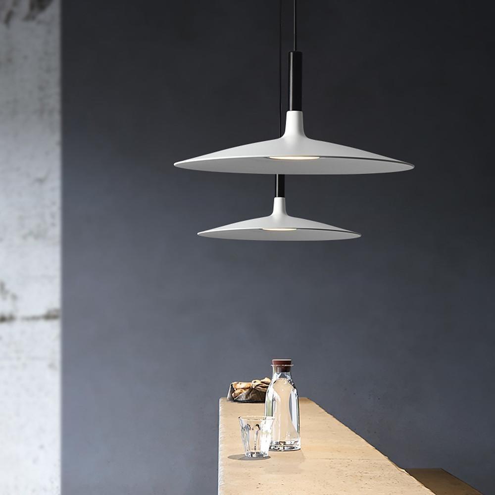 Flat Circular Pendant Light in 5 Colors
