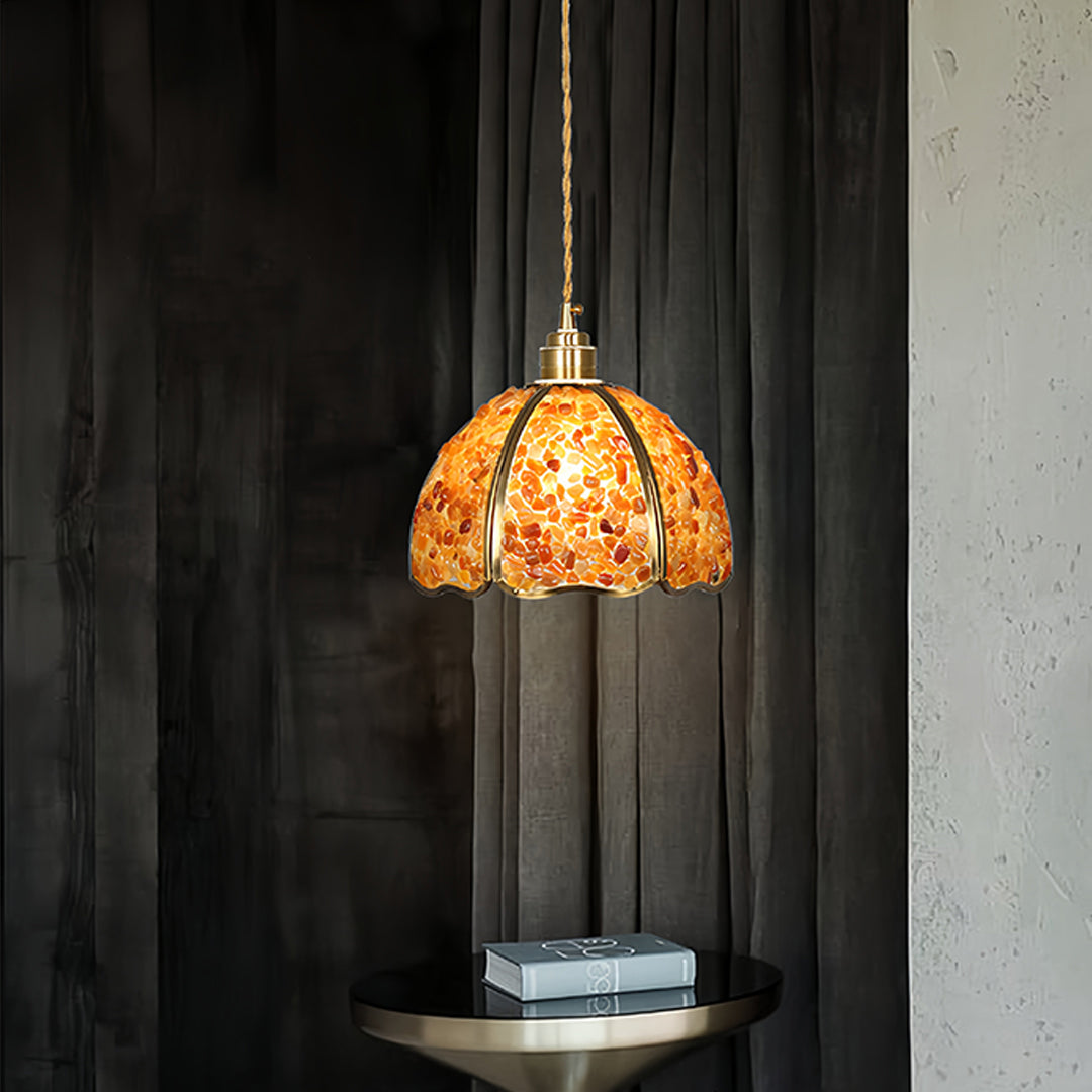 Small Crystal Dome Pendant Light, Dimmable