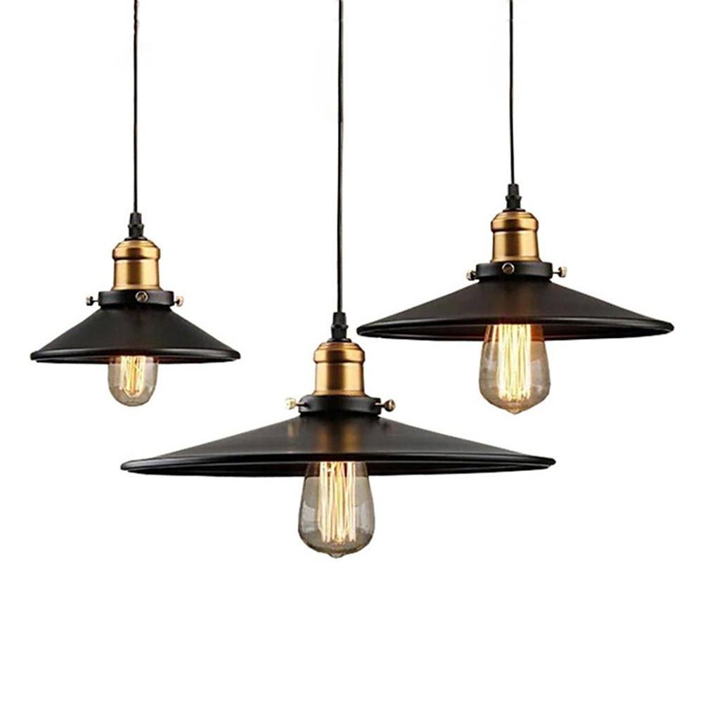 Adjustable Cone Pendant Light, Black or Gold