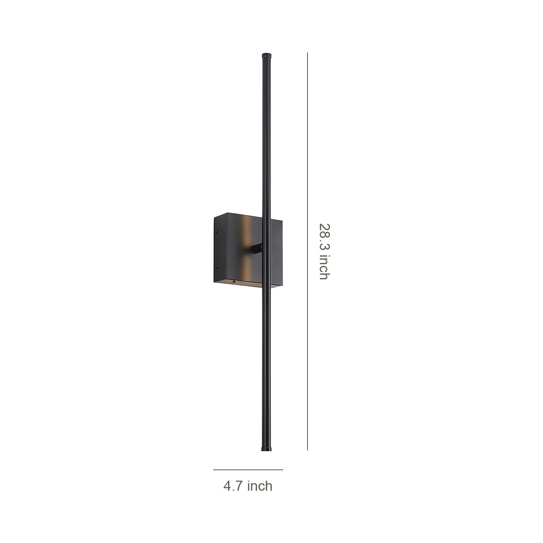 Black Iron Linear LED Wall Lights, Set of 2