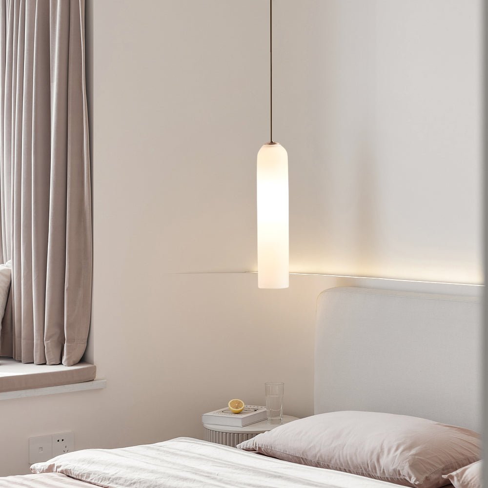 Long Milk Glass Bottle Pendant Light