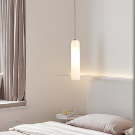 Long Milk Glass Bottle Pendant Light